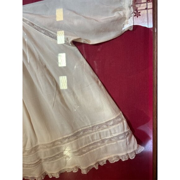 Antique Framed Baby Christening Gown Set Delicate Lace Shadow Box Cottage Core - Picture 3 of 7